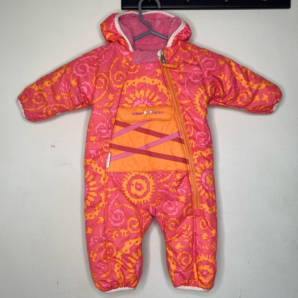 Obermeyer Infant Pink Orange Bunting SnowSuit Size 6-12 Months